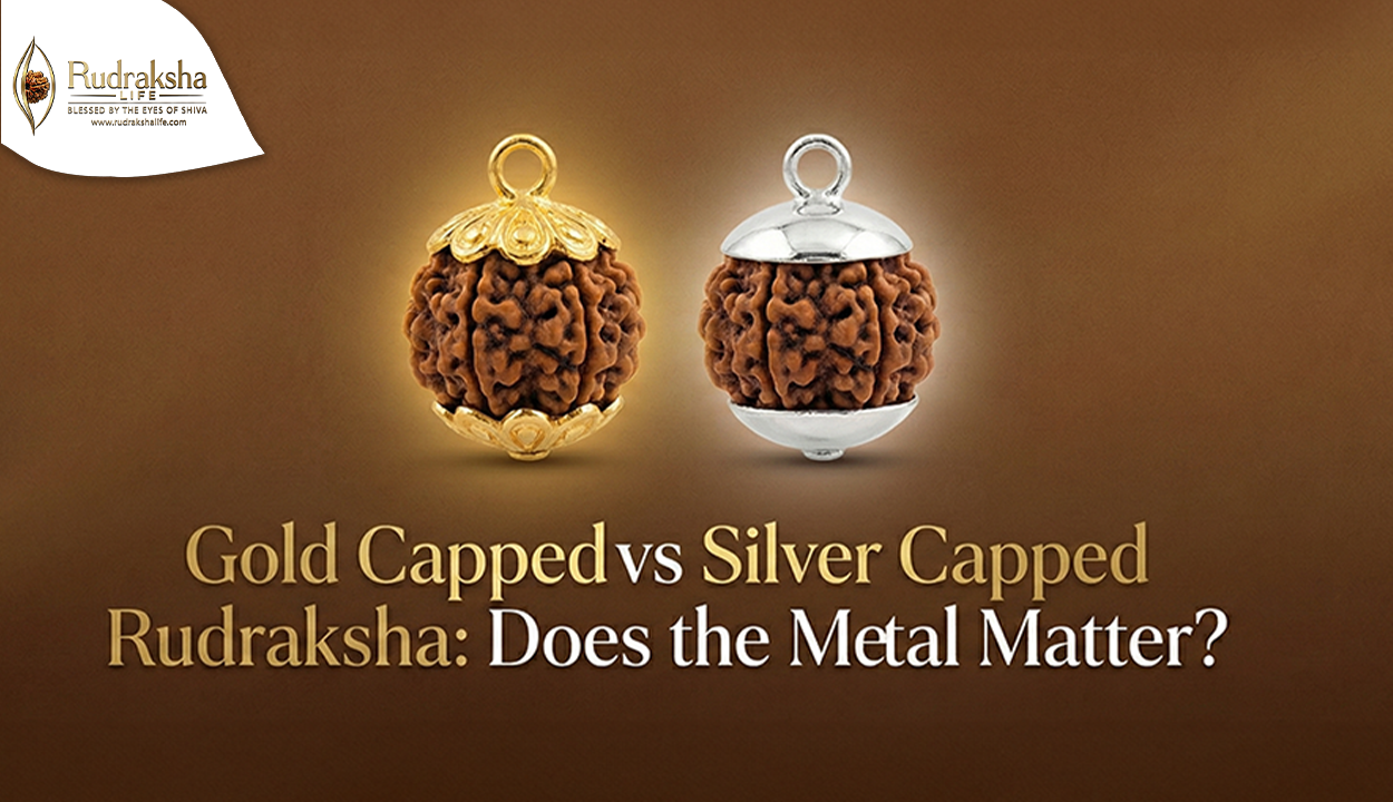 Gold Capped vs Silver Capped Rudraksha: Does the Metal Matter?