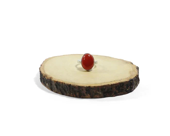 Carnelian Oval Cabochon Ring