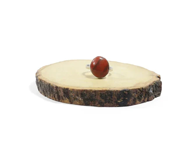 Red Jasper Oval Cabochon Ring