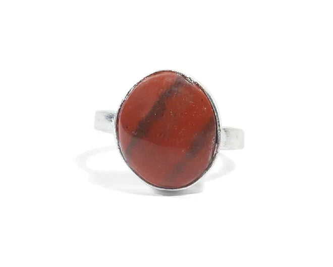 Red Jasper Oval Cabochon Ring