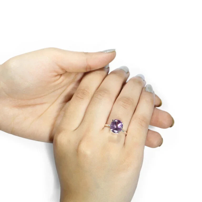 Amethyst Faceted Ring