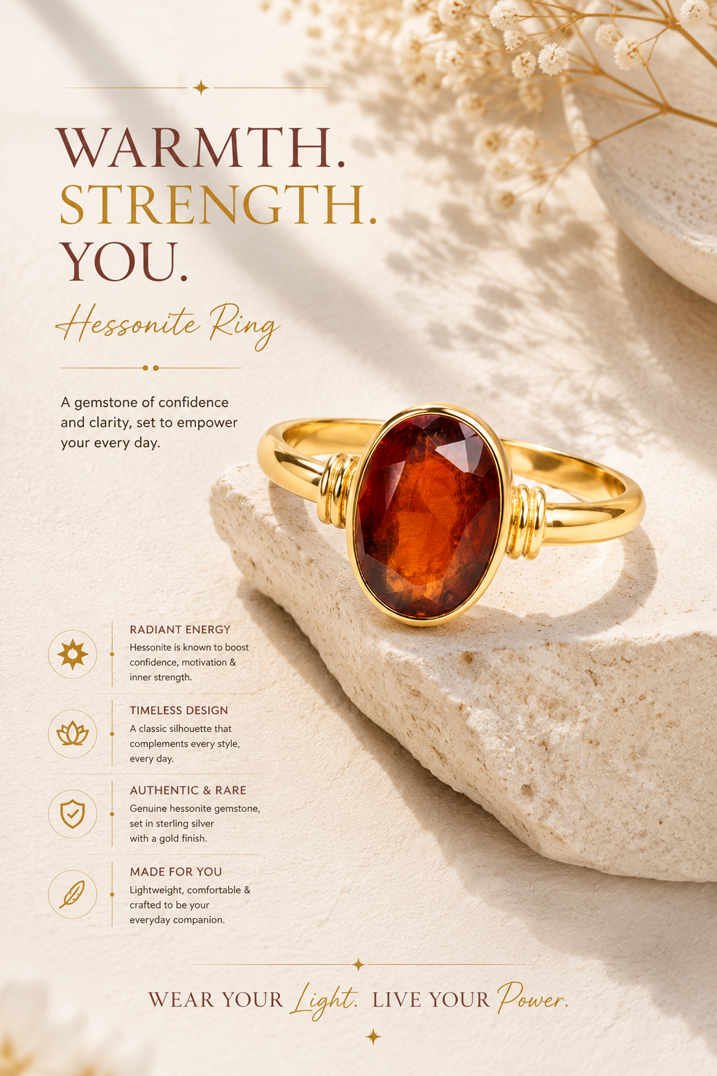 Hessonite Ring ( Gomed )