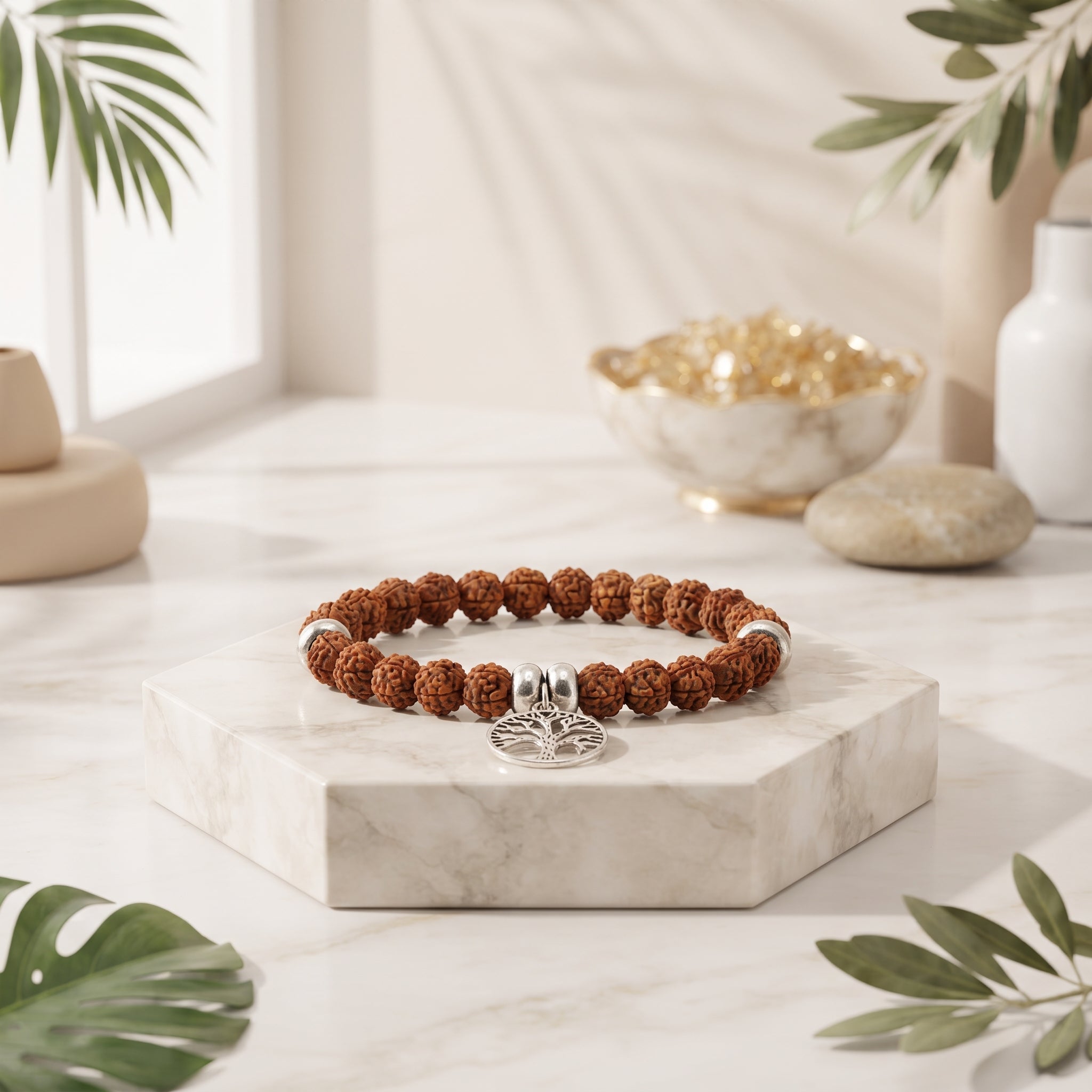 5 Mukhi Rudraksh Bracelet with Tree
