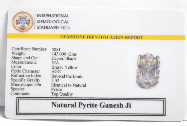 Natural Pyrite Ganesh Ji Murti