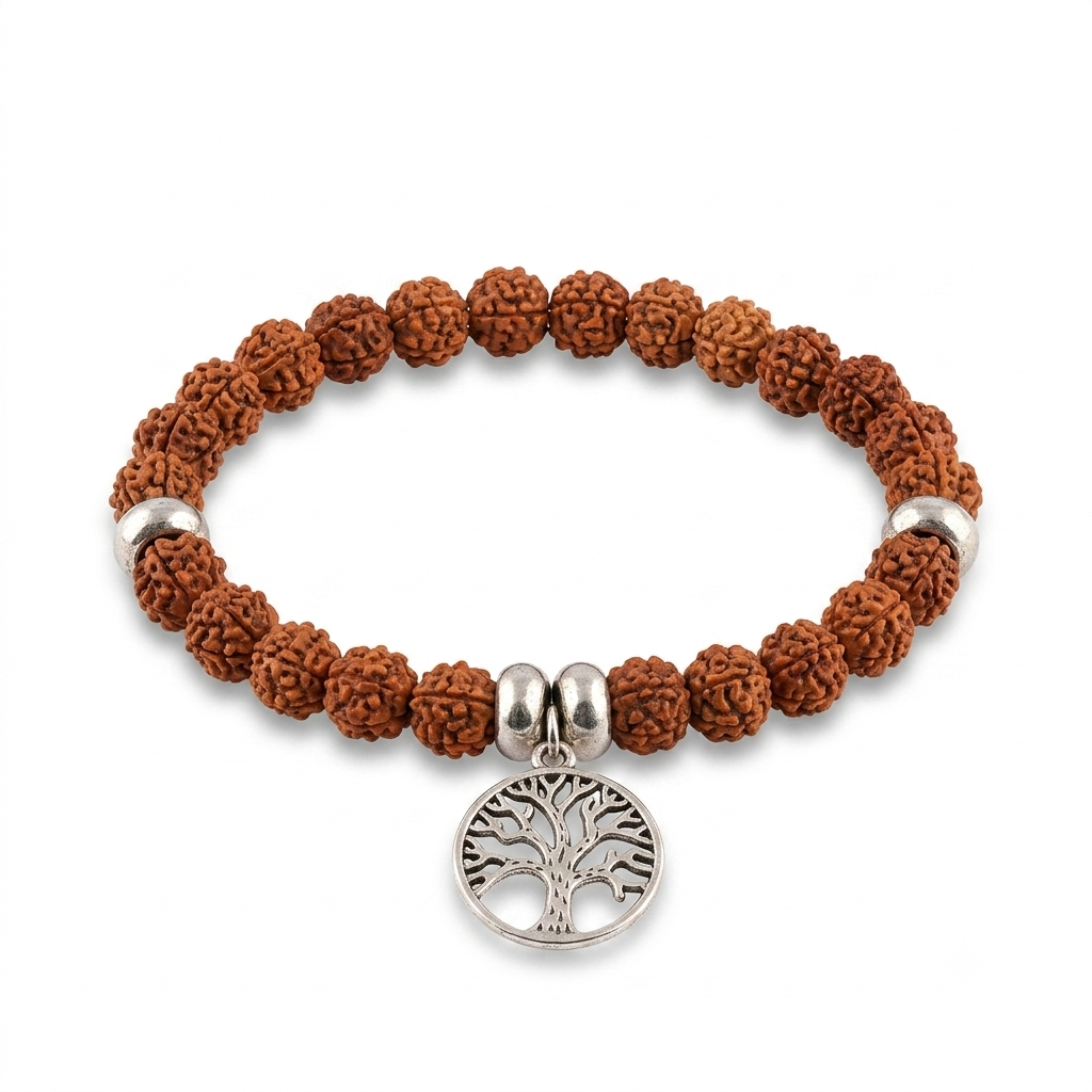 5 Mukhi Rudraksh Bracelet with Tree