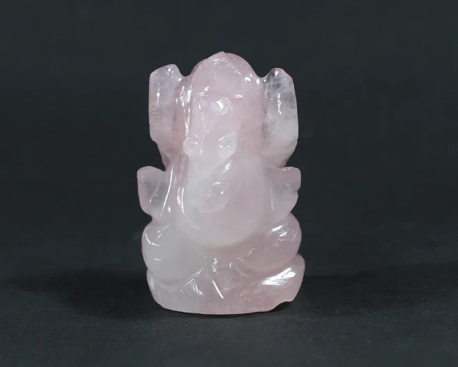 Natural Rose Quartz Ganesh Ji Murti