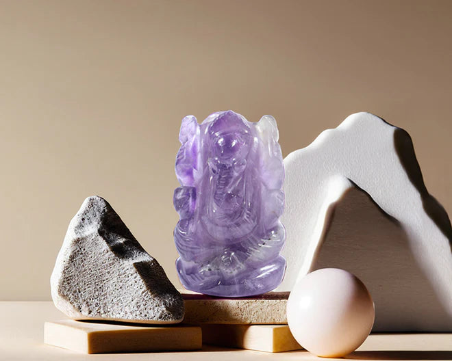 Natural Amethyst Ganesh Ji Murti