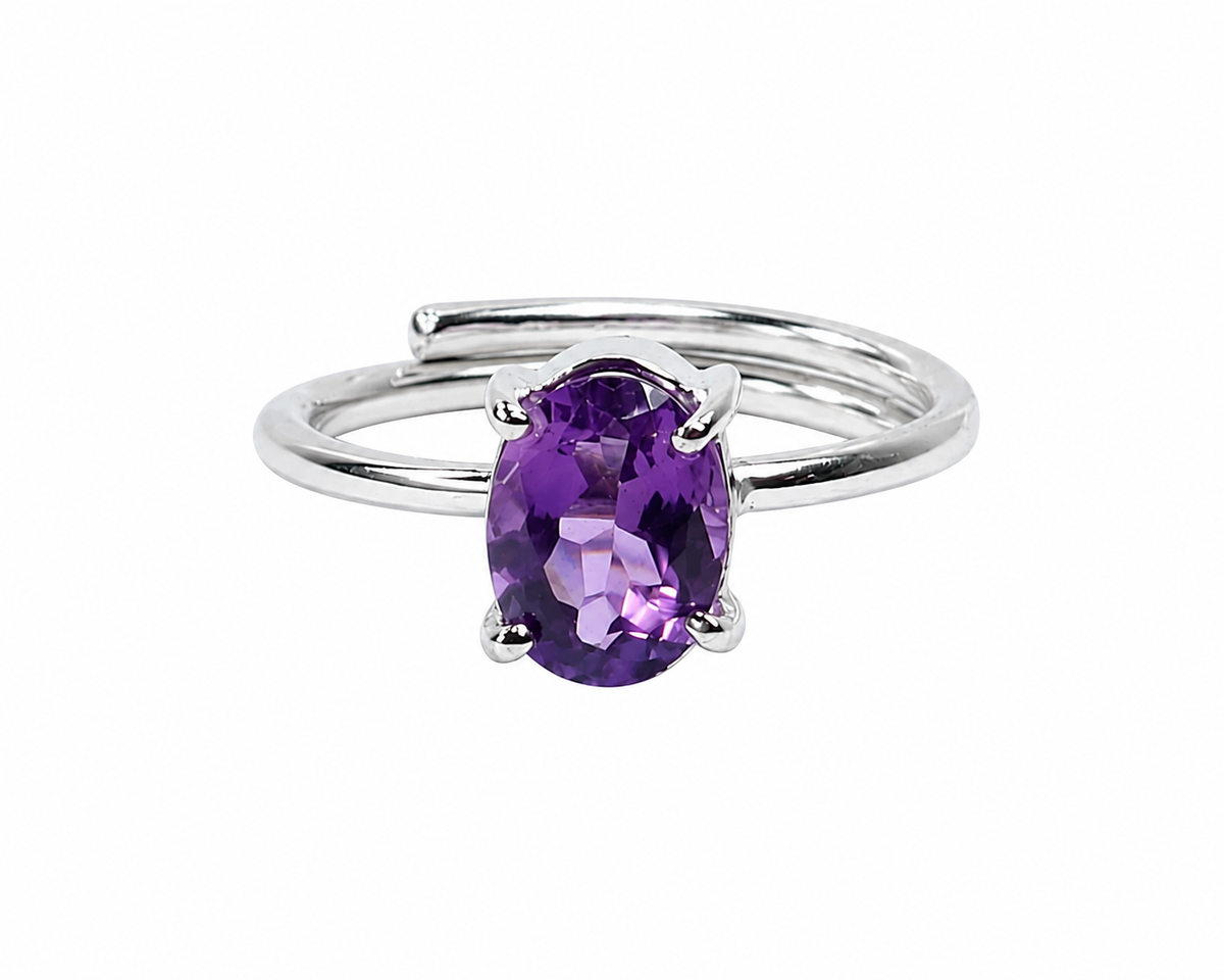 Amethyst Faceted Ring
