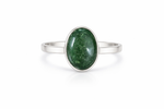 Green Jade Oval Cabochon Ring