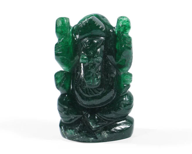 Natural Green Jade Ganesh Ji Murti