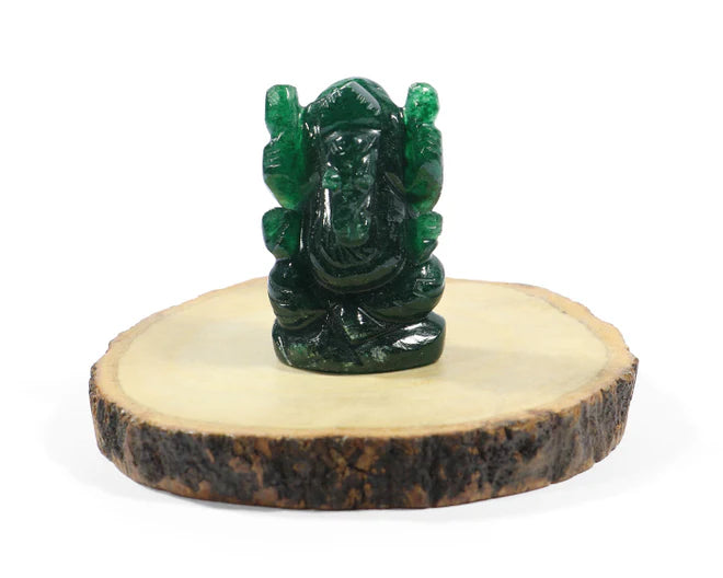 Natural Green Jade Ganesh Ji Murti