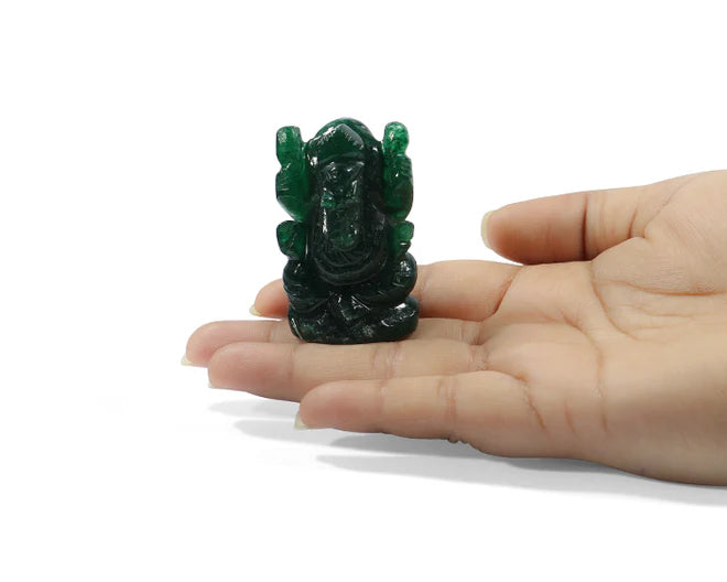 Natural Green Jade Ganesh Ji Murti