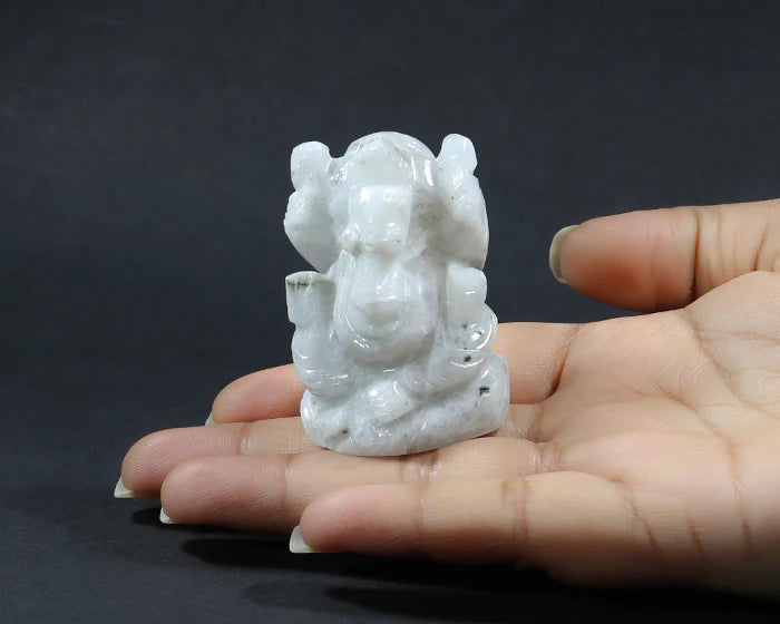 Natural MoonStone Ganesh Ji Murti
