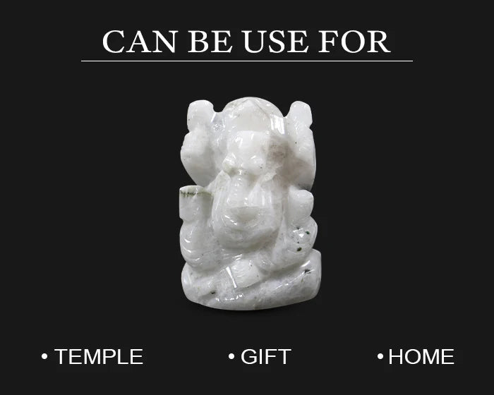 Natural MoonStone Ganesh Ji Murti