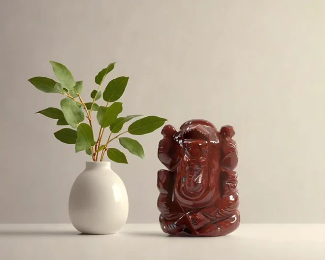 Natural Red Jasper Ganesh Ji Murti