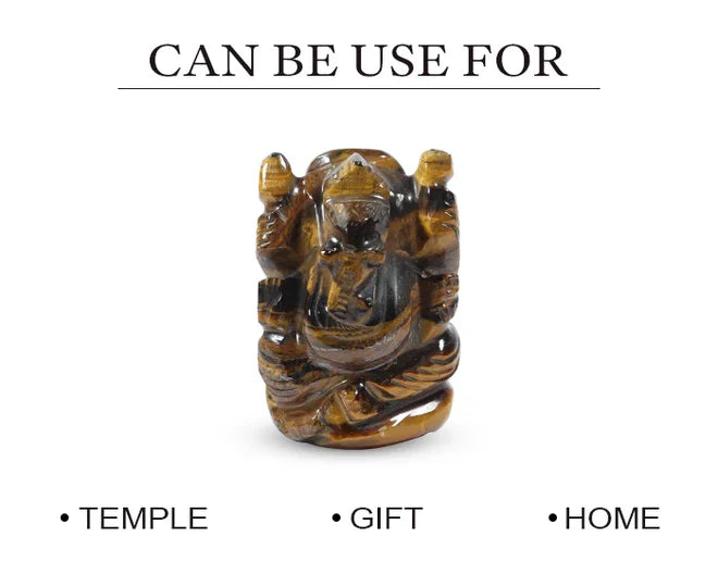 Natural Tiger's Eye Ganesh Ji Murti