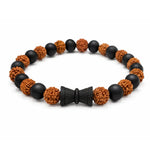 Karungali Rudraksha Bracelet Damru 8mm