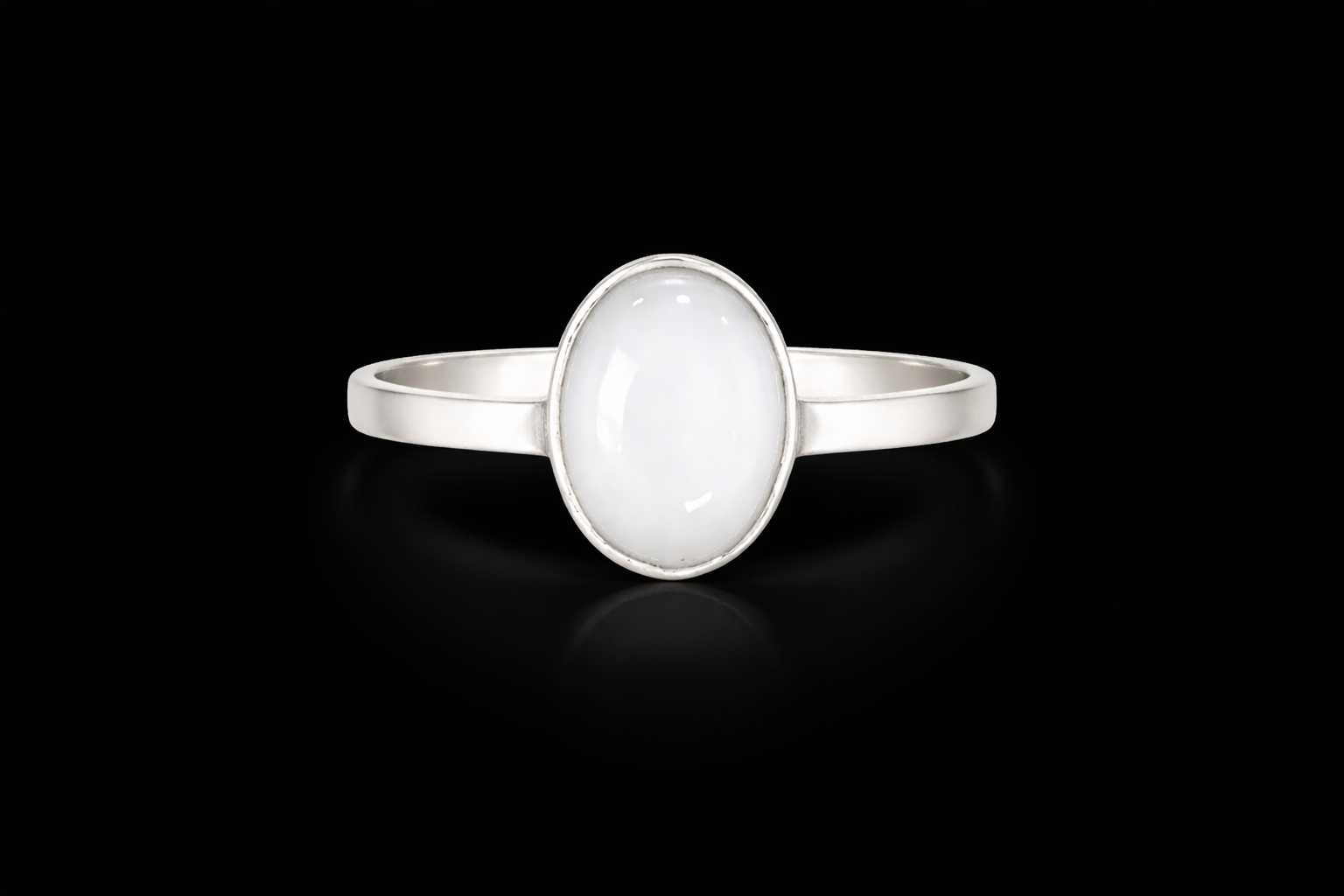 Selenite  Oval Cabochon Ring