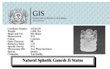 Natural Sphatik Ganesh Ji Murti