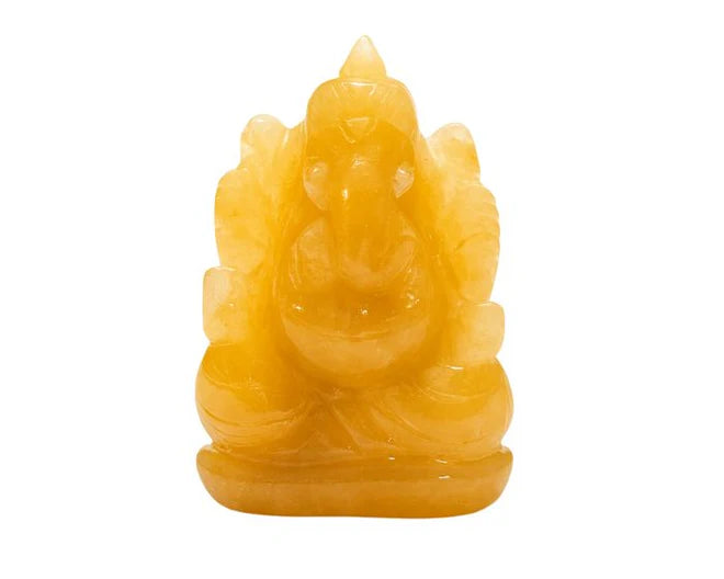 Natural Citrine Jade Ganesh Ji Murti