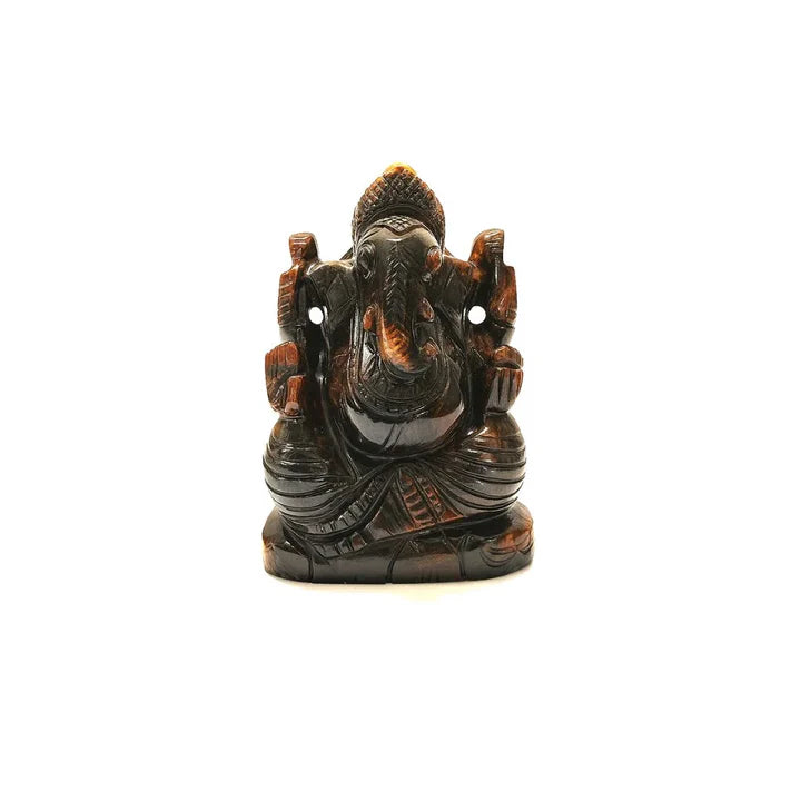 Natural Tiger's Eye Ganesh Ji Murti