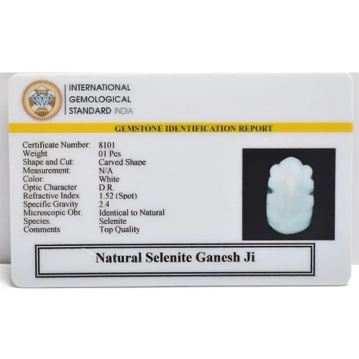 Selenite Ganesh Ji Murti