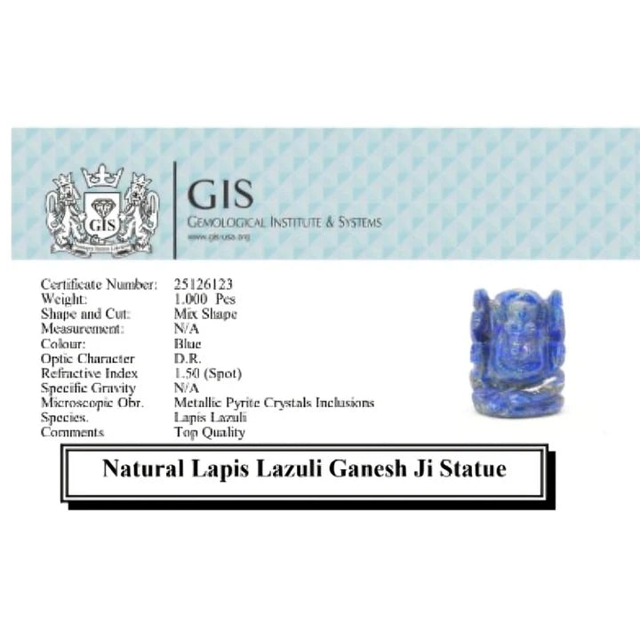 Natural Lapis Lazuli Ganesh Ji Murti