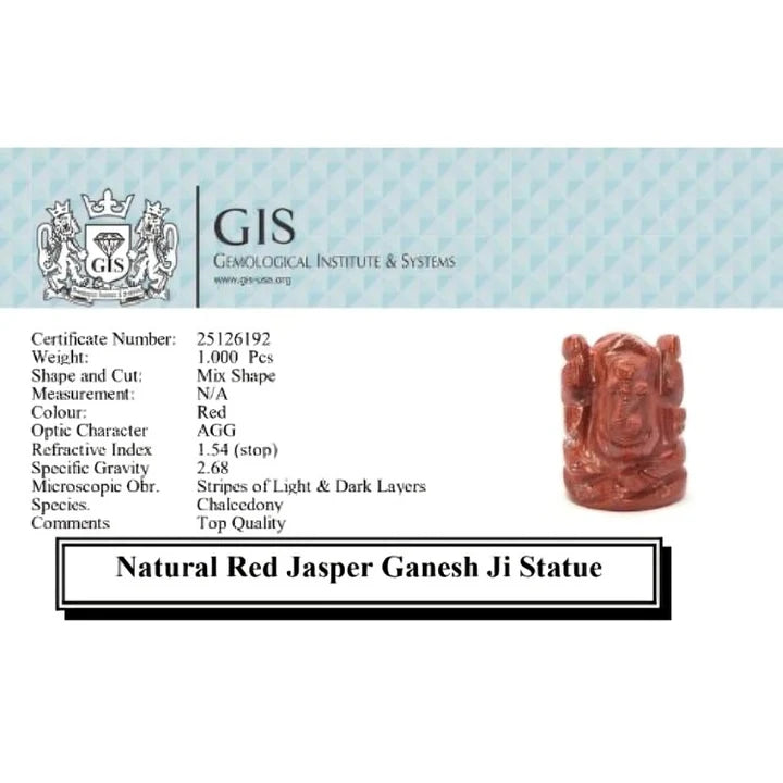 Natural Red Jasper Ganesh Ji Murti