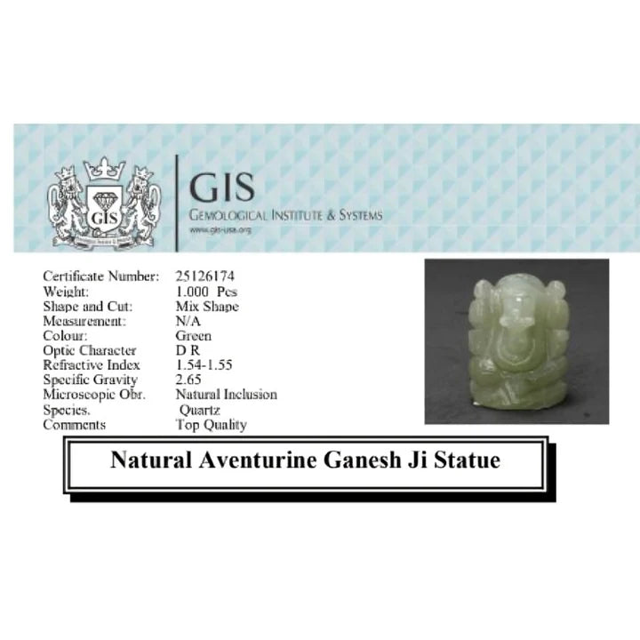 Natural Green Aventurine Ganesh Ji Murti