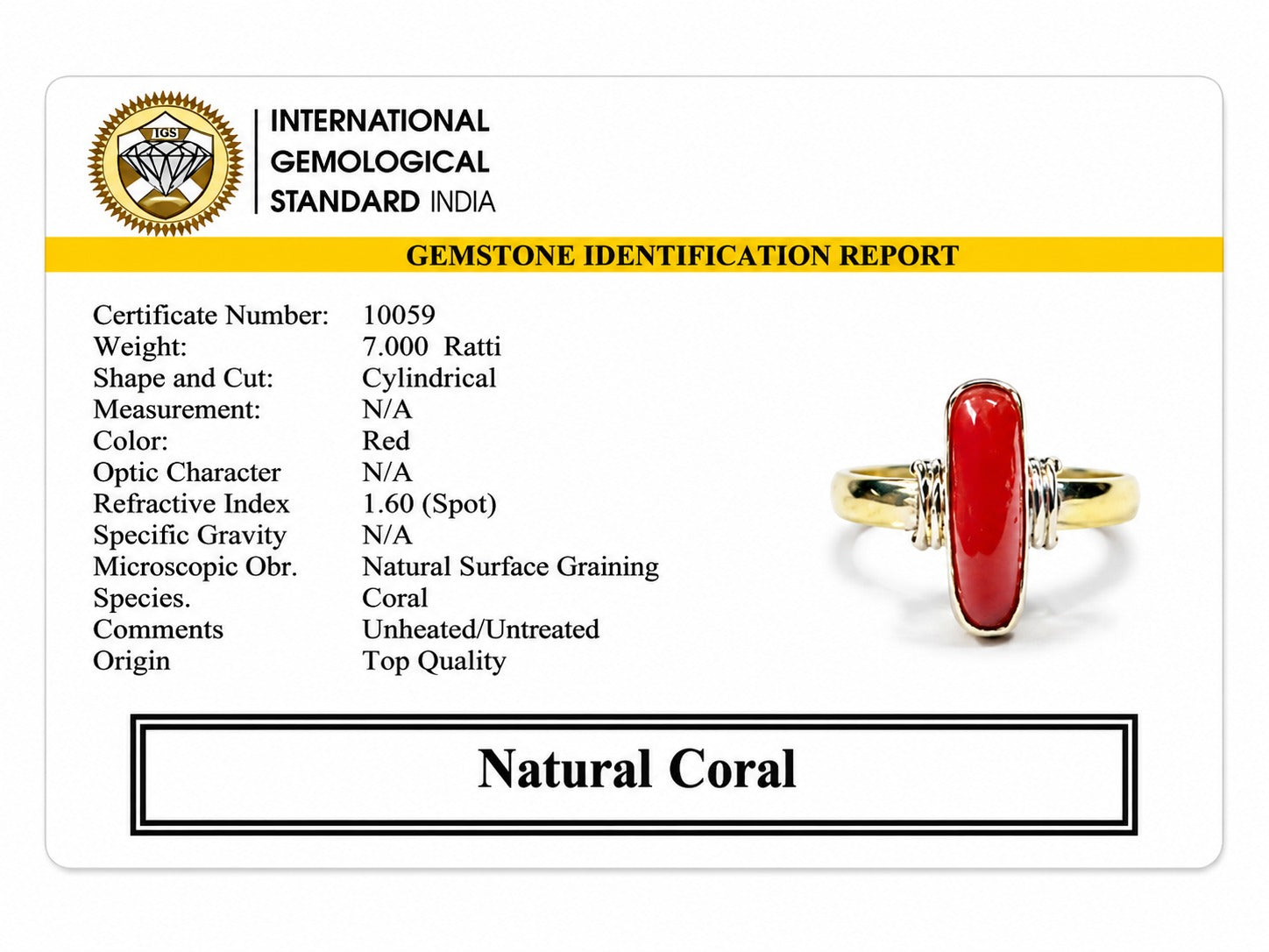 Coral (Moonga) Ring