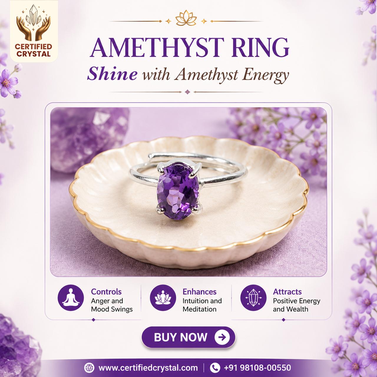 Amethyst Faceted Ring