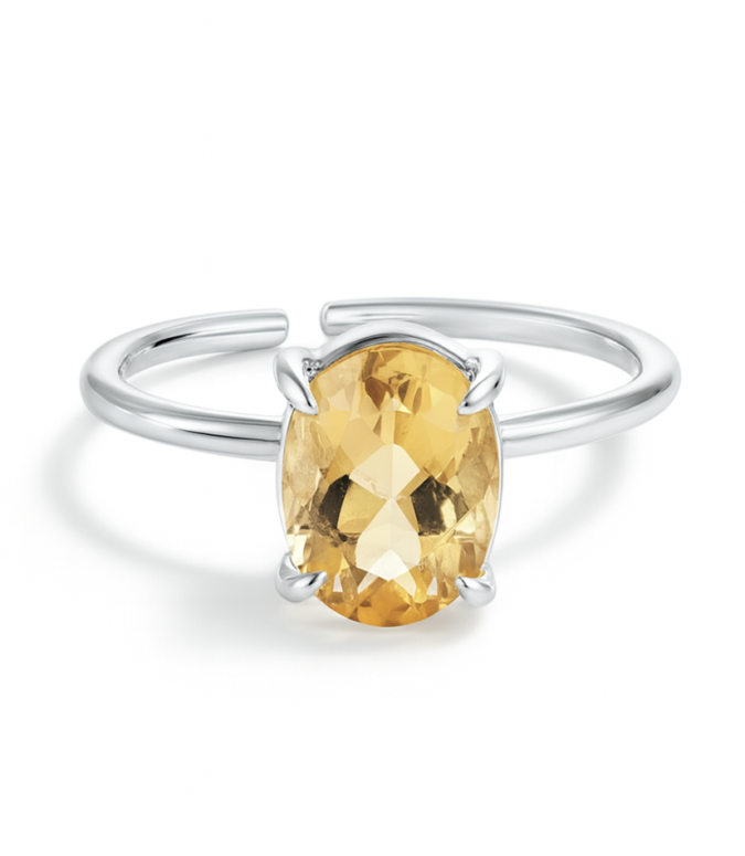 Citrine Faceted Ring