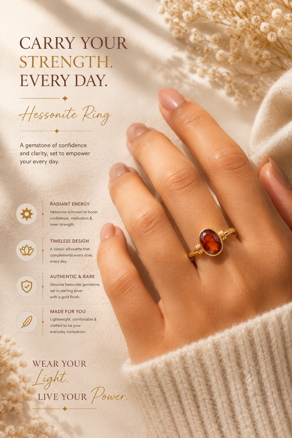 Hessonite Ring ( Gomed )