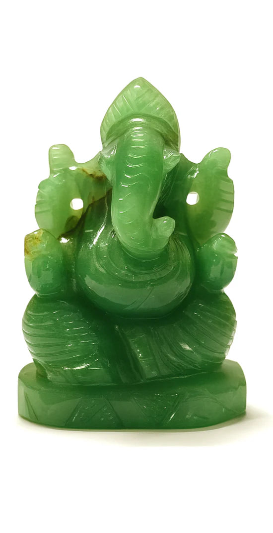 Natural Green Aventurine Ganesh Ji Murti