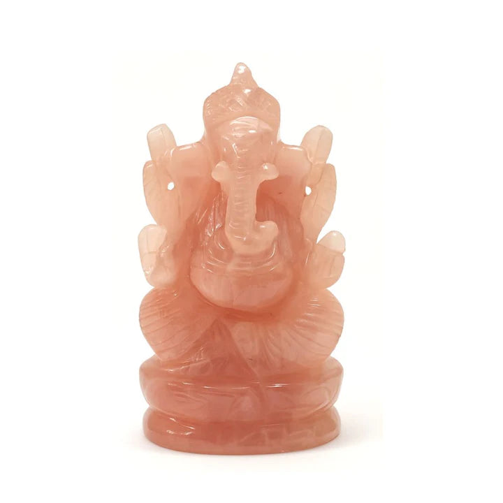 Natural Rose Quartz Ganesh Ji Murti