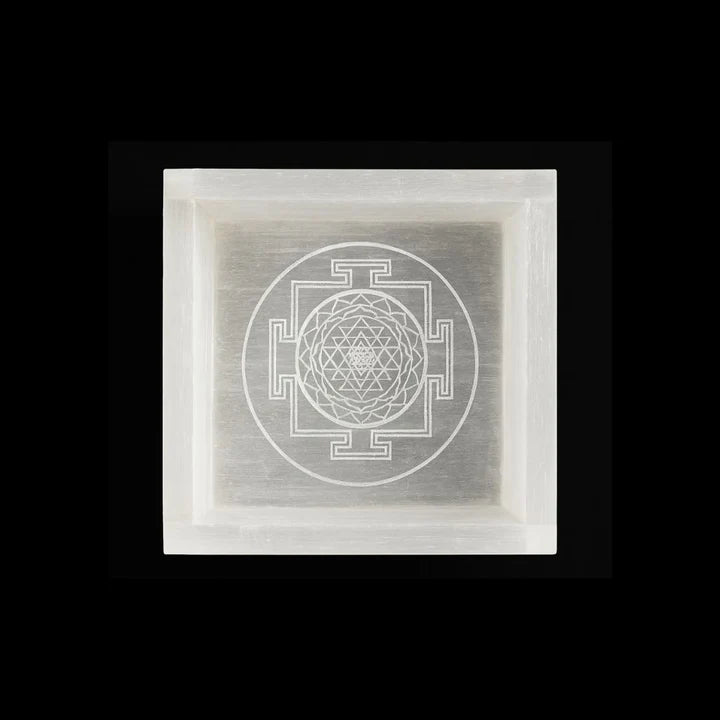 Selenite Shree Yantra Cube