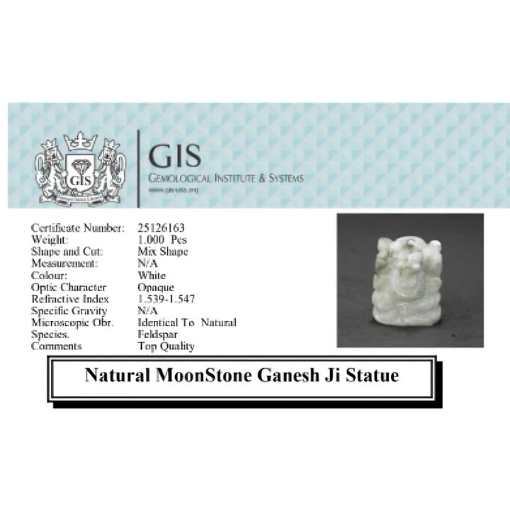 Natural MoonStone Ganesh Ji Murti